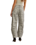 Good Luck Printed Barrel Jeans in Snake Combo
