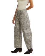Good Luck Printed Barrel Jeans in Snake Combo