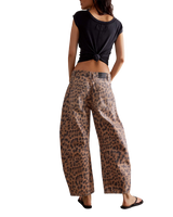 Good Luck Printed Barrel Jeans in Brown Sugar Combo