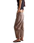 Good Luck Printed Barrel Jeans in Brown Sugar Combo