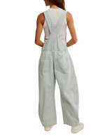 Good Luck Striped Dungarees in Indigo Railroad