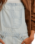 Good Luck Striped Dungarees in Indigo Railroad