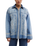 Lace Embroidered Denim Shirt in Medium Rancher Wash