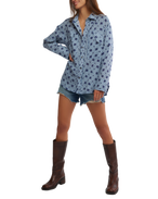 Hidden Flower Camo Shirt in Navy Combo