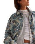 Brick Lane Jacquard Maxi Shirt Jacket in Blue Combo