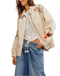 The Free People Womens Dusty Trails Jacket in Ivory Combo