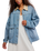 We The Free Lemon Denim Jacket in Berry Blues