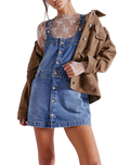 The Free People Womens Edie Denim Dress in Nimbus
