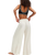 Wait A Minute Wide Leg Trousers in Oatmeal Heather