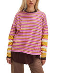 Nina Stripe Long Sleeve T-Shirt in Lilac Combo