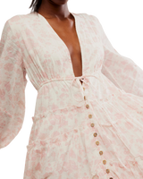 The Free People Womens Pappiet Midi Dress in Femme Combo