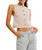 The Free People Womens Blake Top in Sand Dollar