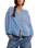 The Free People Womens Striped Valley Double Cloth Shirt in Blue Combo