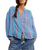 The Free People Womens Striped Valley Double Cloth Shirt in Blue Combo