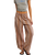 The Free People Womens Days End Linen Stripe Trousers in Neutral Combo