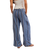 The Free People Womens Days End Linen Stripe Trousers in Indigo Combo