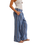 The Free People Womens Days End Linen Stripe Trousers in Indigo Combo