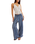 The Free People Womens Days End Linen Stripe Trousers in Indigo Combo