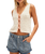 The Free People Womens Sicily Knit Shell Top in Ivory Combo