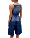 The Free People Womens Mia Stripe Vest in Navy Combo