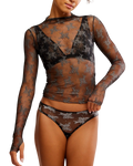 Two Tone Lady Lux Top in Thunderstorm Combo