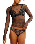 Two Tone Lady Lux Top in Thunderstorm Combo