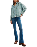 Tattered And Ruffled Top in Vintage Tint Wash
