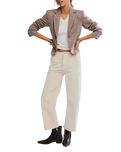 Deep Trance Cord Trousers in White Swan