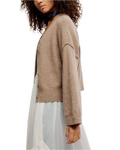 Cool Of The Night Cardigan in Mocha Melange