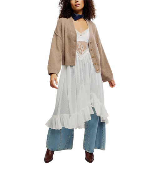 Cool Of The Night Cardigan in Mocha Melange