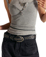 Preston Stud Belt in Black