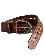 Preston Stud Belt in Mocha