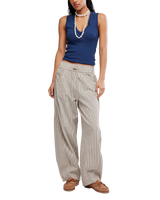 Something Good Pull-On Barrel Trousers in Ivory Combo