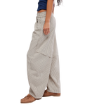 Something Good Pull-On Barrel Trousers in Ivory Combo