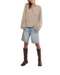 Dawson Pocket Thermal Long Sleeve T-Shirt in Smooth Stone