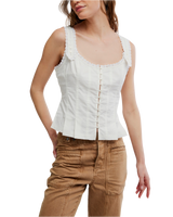 Bridgette Corset Top in Clean Ivory
