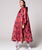 The Rain Kiss Womens Ikat Rain Poncho in Dark Pink