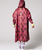 The Rain Kiss Womens Ikat Rain Poncho in Dark Pink
