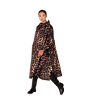 Dark Leopard Rain Poncho in Brown