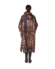 Dark Leopard Rain Poncho in Brown