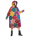 The Rain Kiss Womens Pop Art Smily Originals Rain Poncho in Multi-Colour