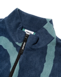 The Parlez Mens Chevy 1/4 Zip Fleece Jacket in Lagoon