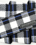 Plaid Capsule Belt in Cobalt & Black