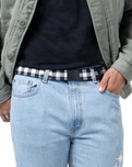 Plaid Capsule Belt in Cobalt & Black