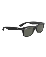New Wayfarer Polarised Sunglasses in Matte Rubber Black & Green