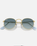 The Ray-Ban Round Metal Gradient Sunglasses in Polished Gold & Blue