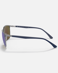 The Ray-Ban RB3686 Polarised Sunglasses in Blue On Gunmetal