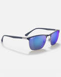 The Ray-Ban RB3686 Polarised Sunglasses in Blue On Gunmetal