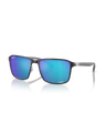 The Ray-Ban RRB3721CH Chromance Sunglasses in Black On Silver