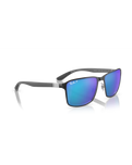 The Ray-Ban RRB3721CH Chromance Sunglasses in Black On Silver